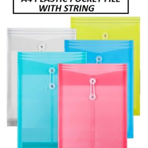 PP Plastic Pocket File With String