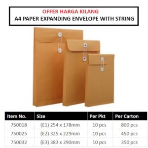 A4 Brown Envelope With String
