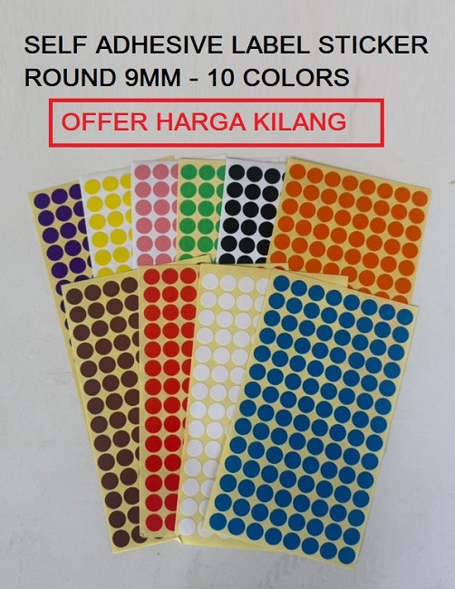 ROUND STICKER LABEL 9MM
