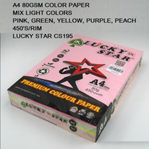 A4 80GSM Color Paper Light Mix Colour Paper