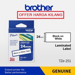 TAPE 24MM TZE-251 BLACK ON WHITE