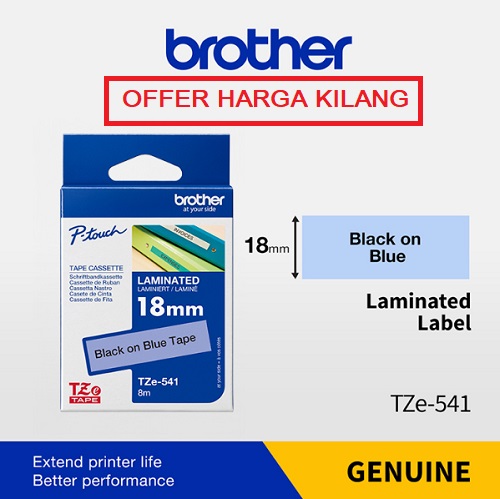 TAPE 18MM TZE-541 BLACK ON BLUE