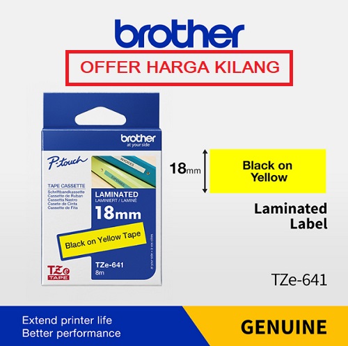 TAPE 18MM TZE-641 BLACK ON YELLOW